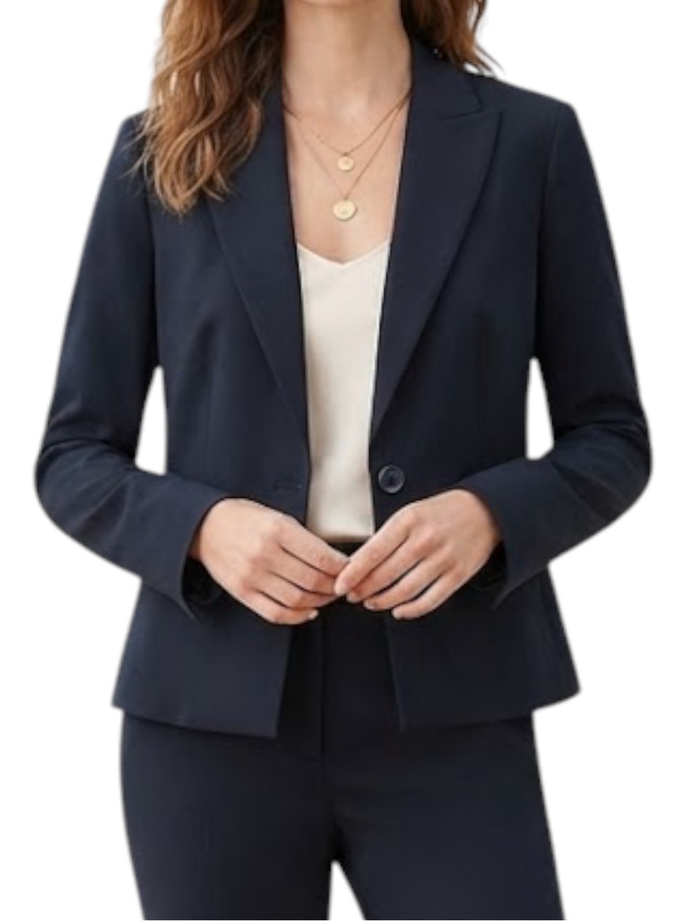 KASPER SEPARATES Nordstrom Navy Blue Fitted One Button Suit Blazer 8 Preppy Y2K